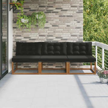 vidaXL 3 Stuk Buiten Midden Sofa Massief Acaciahout en, Verzenden