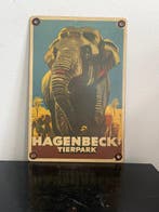 Hagenbeck Tierpark Olifant Vintage Emaille Reclamebord Zoo