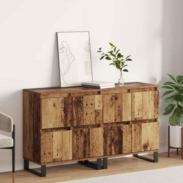 vidaXL Dressoir 2 st Oudhout 60 x 35 x 70 cm, Verzenden