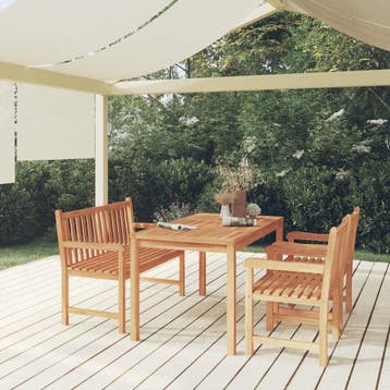 vidaXL 4-delige Tuinset massief teakhout, Verzenden, Nieuw, Tuinset