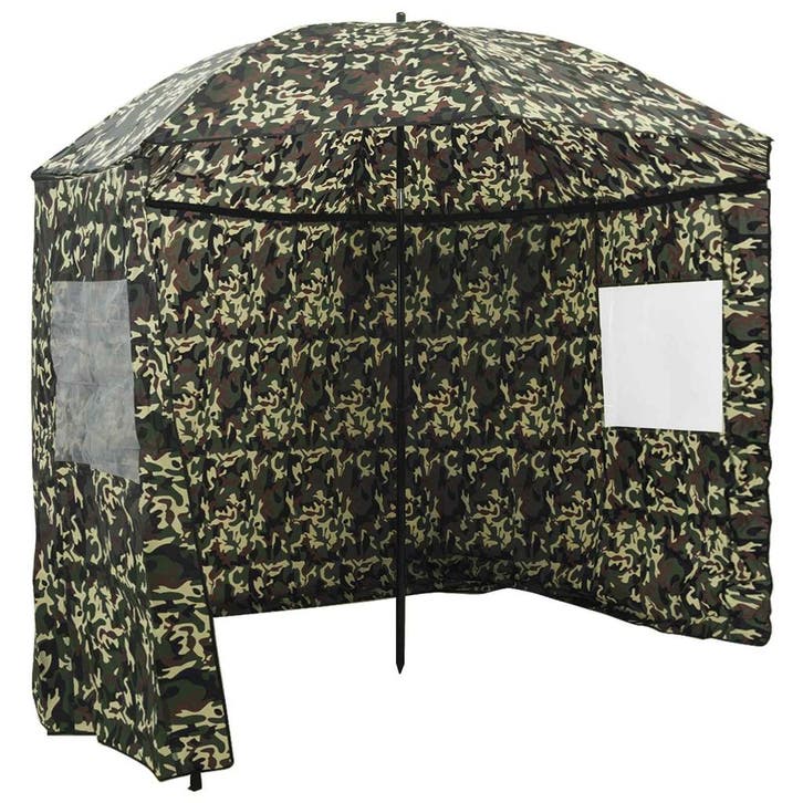 vidaXL Vissersumbrella Camouflage 220 x 185 cm Oxford, Tuin en Terras, Parasols, Nieuw, Verzenden