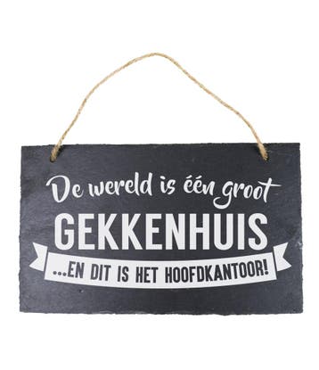 Leisteen Bordje De Wereld 25cm, Verzenden, Nieuw