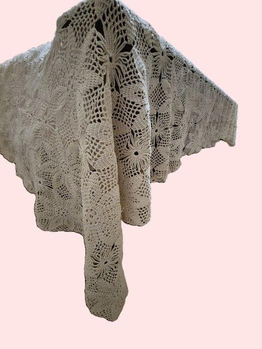 Bedsprei - 270 cm - 270 cm - haakwerk, handgemaakt,, Antiquités & Art, Tapis & Textile