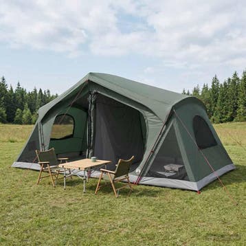vidaXL Huisje Tent Leger Groen 480 x 273 x 205 cm Polyester, Caravans en Kamperen, Tenten, Verzenden, Nieuw