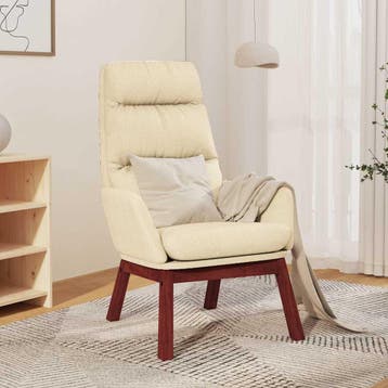 vidaXL Relaxstoel stof crèmekleurig, Verzenden, Nieuw