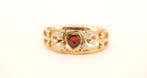 Ring - 19.2 kt. Geel goud Granaat - diamanten, Nieuw