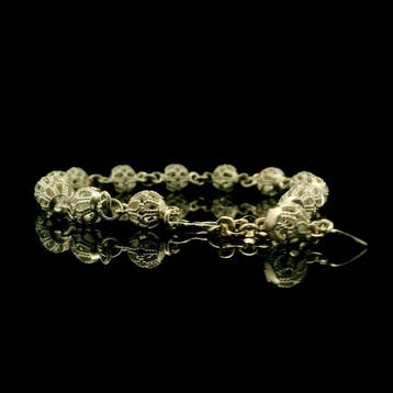 Argent, Bracelet boule en argent filigrané S999 - Bracelet
