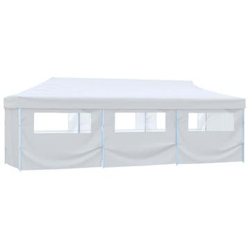 vidaXL Partytent pop-up met 8 zijwanden 3x9 m wit, Verzenden, Nieuw