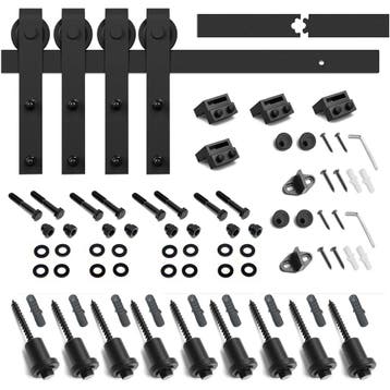 Lendo Online Kit de Ferrures Porte Coulissante 400 cm Noir, Bricolage & Construction