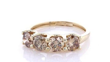Zonder minimumprijs - Ring - 14 karaat Geel goud - 1.57ct., Handtassen en Accessoires, Nieuw
