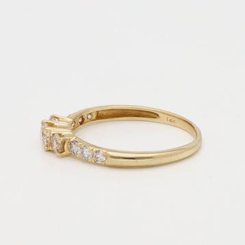 Bague - 14 carats Or jaune - Diamant, Handtassen en Accessoires, Ringen, Nieuw