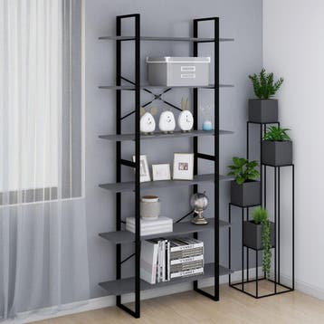 vidaXL Hoge kast 100x30x210 cm massief grenenhout grijs, Verzenden