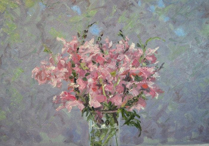 Chris van Dijk (1952) Impressionist -  Fete des Mères, Antiquités & Art, Art | Peinture | Classique