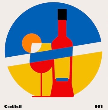 Retrodrome - “Aperol Spritz Cocktail Bauhaus”., Antiek en Kunst