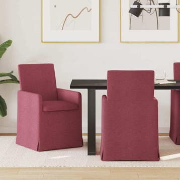 vidaXL Eetstoelen 2 st Stof Wijnrood 57 x 68 x 94 cm, Verzenden