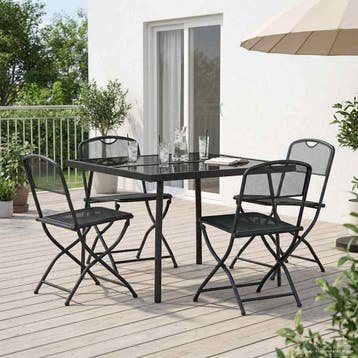 vidaXL Buitenmeubels set 5 pcs Antracietkleurig Ijzer en, Verzenden, Nieuw