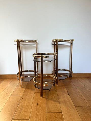 Tables gigognes - Aluminium, Verre