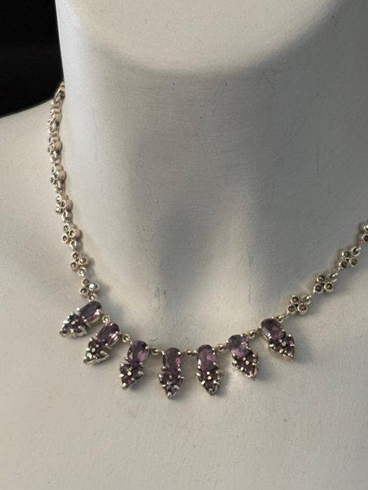 Argent - Collier ras du cou - améthyste, Antiquités & Art, Art | Objets design