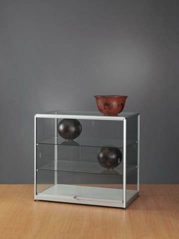 *TIP*  Luxe vitrinekast aluminium 100 cm met chromen hoekst, Ophalen of Verzenden