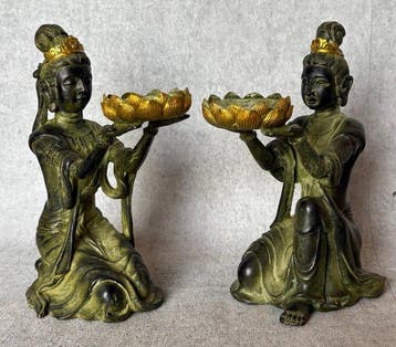 Chandelier (2) - Bronze - Set / Paire, Antiquités & Art