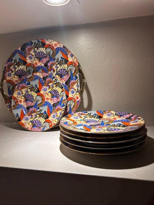 Giesche - Schotel (7) - Porselein - Art Deco 1930, Antiquités & Art, Antiquités | Meubles | Tables