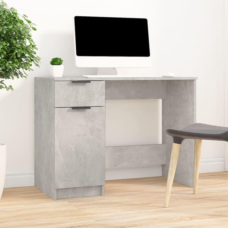 vidaXL Bureau 100x50x75 cm bewerkt hout betongrijs, Maison & Meubles, Bureaux, Envoi