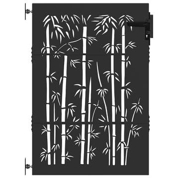 vidaXL Tuinpoort 85 x 125 cm Poedercoated staal Zwart, Verzenden, Nieuw