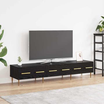vidaXL TV Kast 150 x 36 x 30 cm Zwart Eiken Bewerkt hout, Verzenden