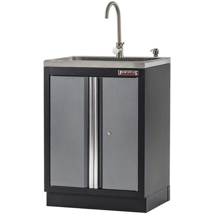 Werkplaatskast met 2 deuren incl. RVS  wasbak en kraan 68 x, Doe-het-zelf en Bouw, Werkbanken, Ophalen of Verzenden