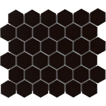 Wand Mozaïek Tegels Factory Hexagon Keramiek Zwart Glans..., Nieuw, Ophalen of Verzenden, 20 tot 40 cm, 10 m² of meer