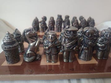 Schaakspel - Metaal, Antiek en Kunst, Curiosa en Brocante
