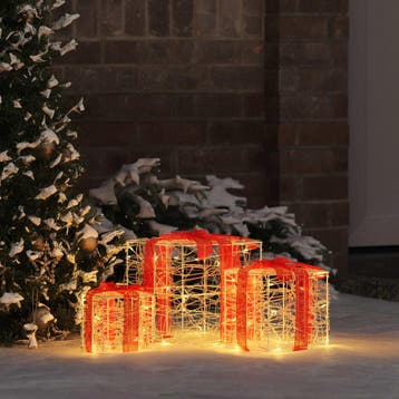 vidaXL 3 st 60 LEDs Warmwit 20 x 20 x 20 cm Acryl, Hobby en Vrije tijd, Verzenden, Nieuw