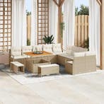 vidaXL Tuinbank Set met kussen met opslag 13 pcs Beige en, Verzenden, Nieuw