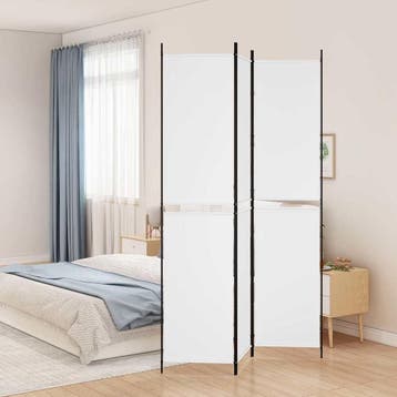 vidaXL Kamerscherm met 3 panelen 150x220 cm stof wit, Verzenden
