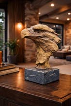 Statue, Large Eagle Head - 28 cm - mgo