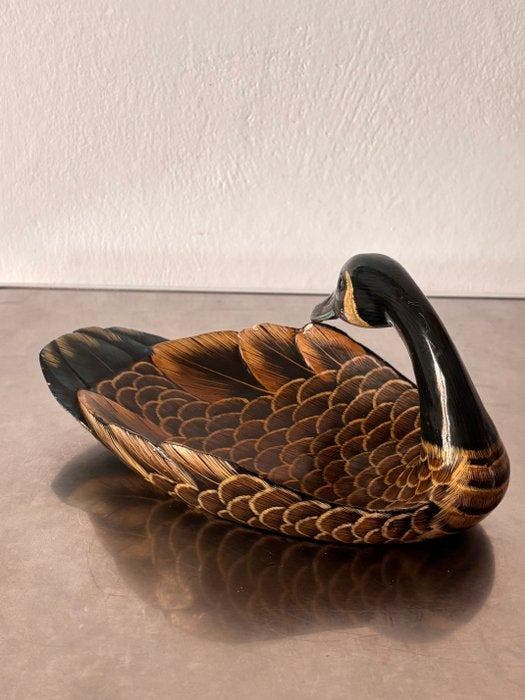 Vide-poche - Uitgehouwen eendendienblad, 25 cm, Antiquités & Art, Curiosités & Brocante
