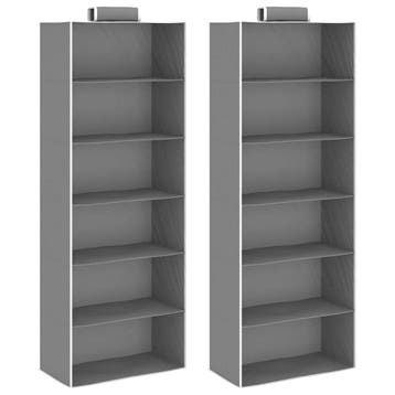 vidaXL Kledingorganisers hangend 2 st met 6 schappen stof, Huis en Inrichting, Kasten | Kleerkasten, Verzenden, Nieuw