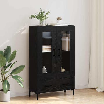 vidaXL Highboard met lade Zwart Eiken 69,5 x 31 x 115 cm, Verzenden, Nieuw