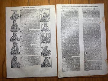 Hartmann Schedel / Verlag Koberger Nürnberg - 2 Blätter
