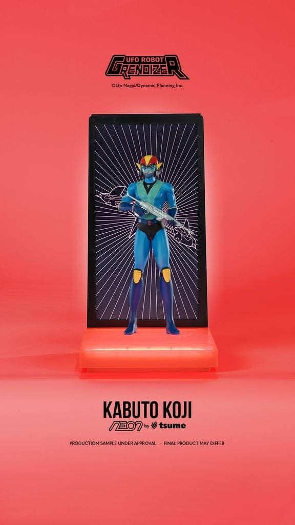 UFO Robot Grendizer LED Neon Statue Kabuto Koji 25 cm, Collections, Cinéma & Télévision, Enlèvement ou Envoi