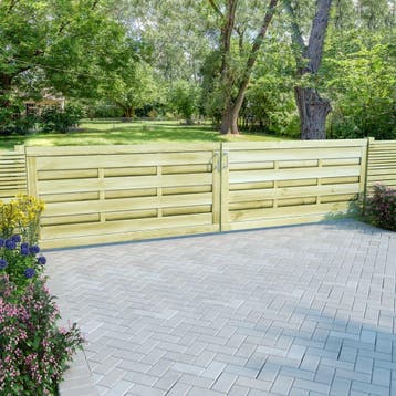 vidaXL Poorten 2 st 150x75 cm geïmpregneerd grenenhout groen, Verzenden