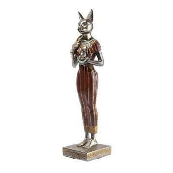 sculptuur, Bastet Goddess Sculpture – Hand Painted Egyptian, Antiek en Kunst
