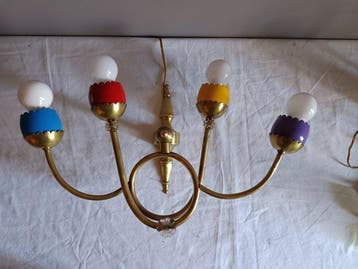 Lampe murale - Laiton, Aluminium, Antiquités & Art