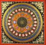 Chef-dœuvre OM mantra Mandala | Mandala mantra peint à la