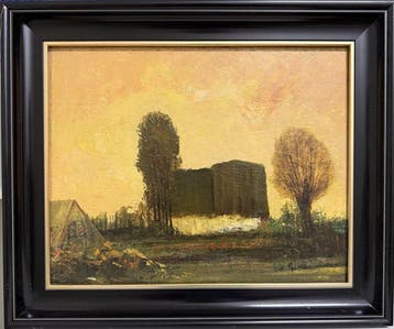 M. Jacobs (XX) - Landelijke scène bij zonsondergang