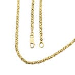 Gouden ronde koningsschakel ketting, Handtassen en Accessoires, Kettingen, Ophalen of Verzenden, Gebruikt, Overige kleuren, Goud