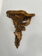 Wandrek - Hout, bladgoud - Legbord met bladgoud