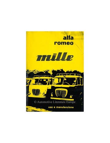 1959 ALFA ROMEO MILLE INSTRUCTIEBOEKJE ITALIAANS, Ophalen of Verzenden