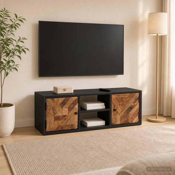 vidaXL TV Kast met plank met opslag met de deur 105 x 30 x, Huis en Inrichting, Woonaccessoires | Cd- en Dvd-rekken, Nieuw, Verzenden