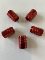 Racing ventieldoppen Exagonal Rood 5 stuks, Ophalen of Verzenden